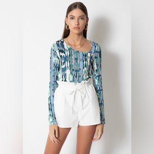 TART Collections MORRAINE TOP in Ocean Ikat Color Sz M